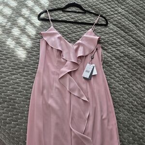 Adrianna Papell Blush Pink Ruffle Strapless Slip Dress